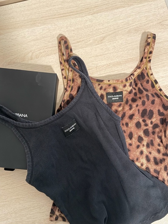 Dolce & Gabbana Tops - Dolce & Gabbana Black Ribbed Tank Top and Leopard Print Tank